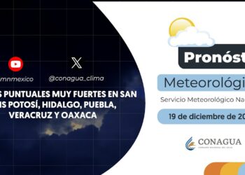 #PronósticodelTiempo para hoy Jueves 19 de diciembre de 2024