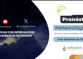 #PronósticodelTiempo para hoy Lunes 09 de diciembre de 2024