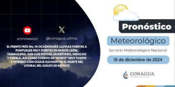 #PronósticodelTiempo para hoy Martes 10 de diciembre de 2024