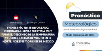 #PronósticodelTiempo para hoy Miércoles 18 de diciembre de 2024