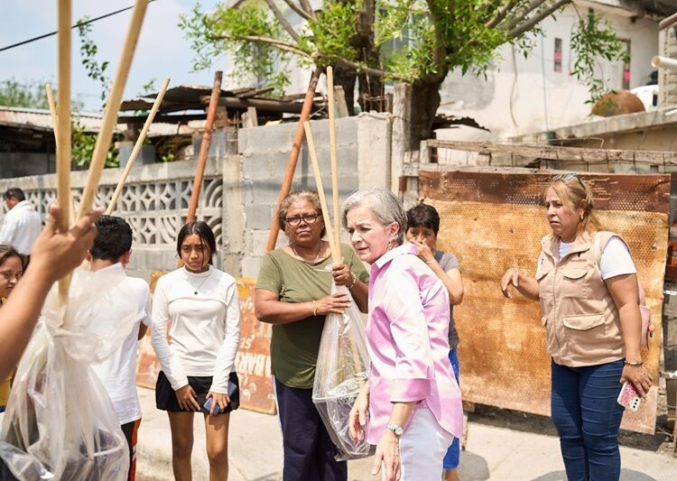 Atiende María de Villarreal a sectores afectados por lluvias en Reynosa