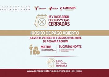 COMAPA Victoria informa cierre temporal de oficinas por Semana Santa