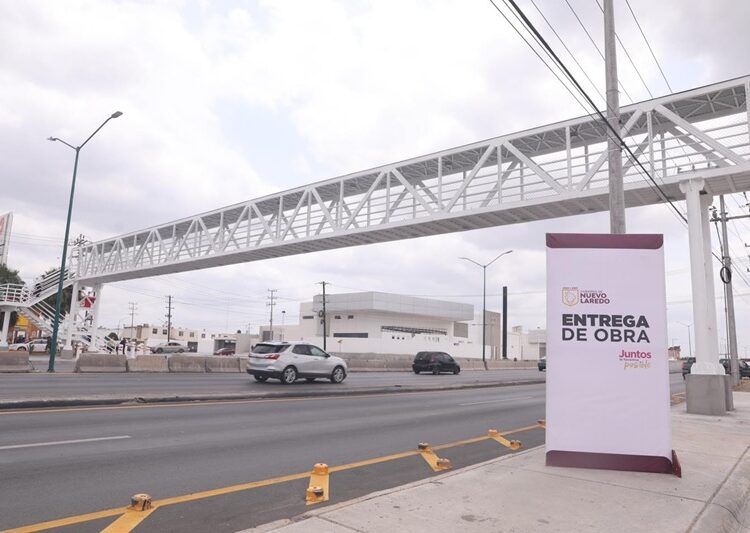 Inaugura Carmen Lilia Canturosas puente peatonal en Colinas del Sur