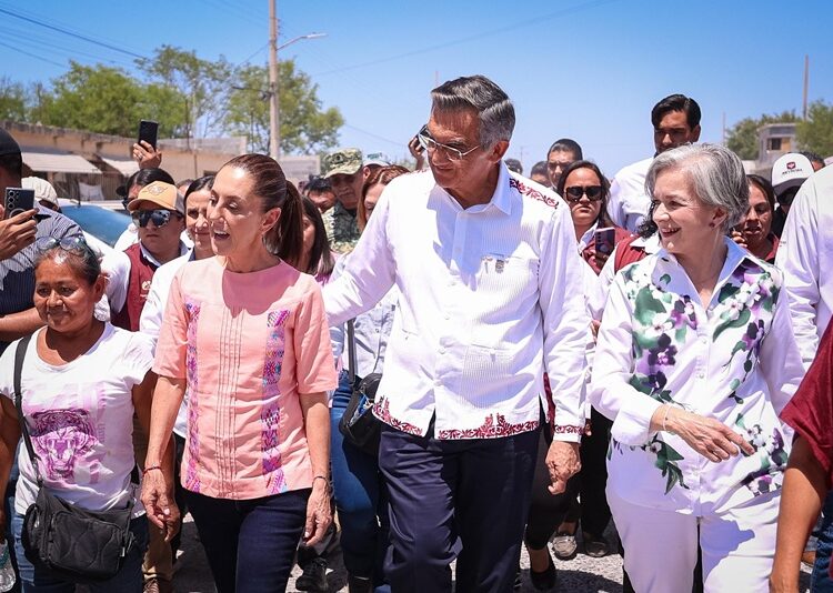 La presidenta CSP y el gobernador AVA visitan a damnificados de Reynosa