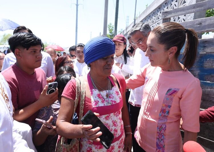La presidenta CSP y el gobernador AVA visitan a damnificados de Reynosa