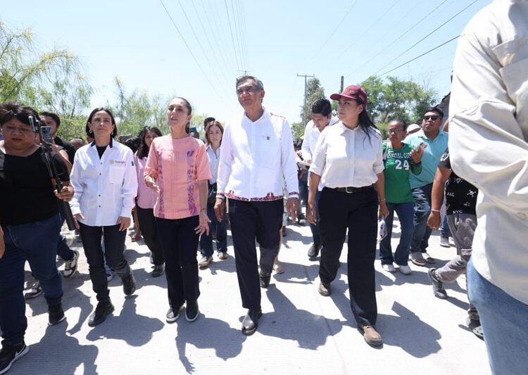 La presidenta CSP y el gobernador AVA visitan a damnificados de Reynosa