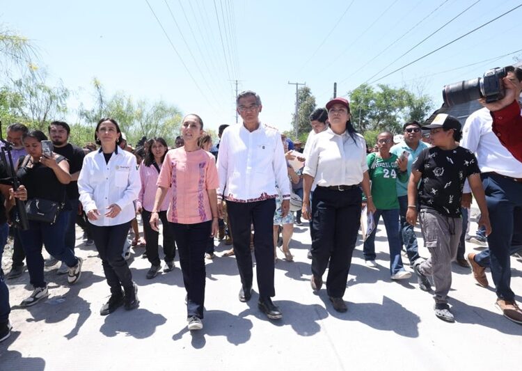 La presidenta CSP y el gobernador AVA visitan a damnificados de Reynosa