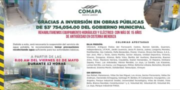 Rehabilitará COMAPA NLD equipos hidráulicos y eléctricos en Cisterna Mendoza