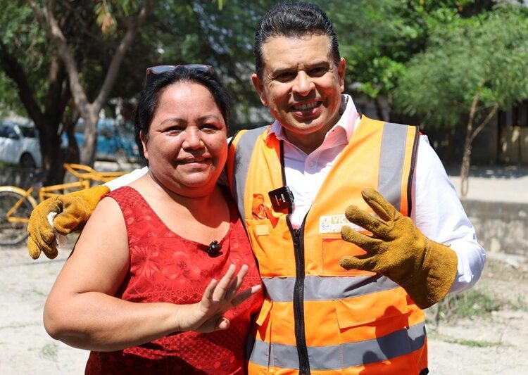 Supervisa alcalde limpieza de dren pluvial