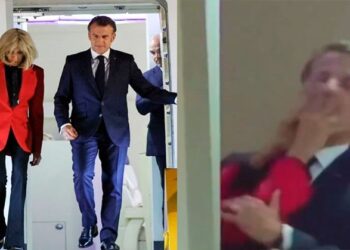 Esposa de Emmanuel Macron le da manotazo en el rostro