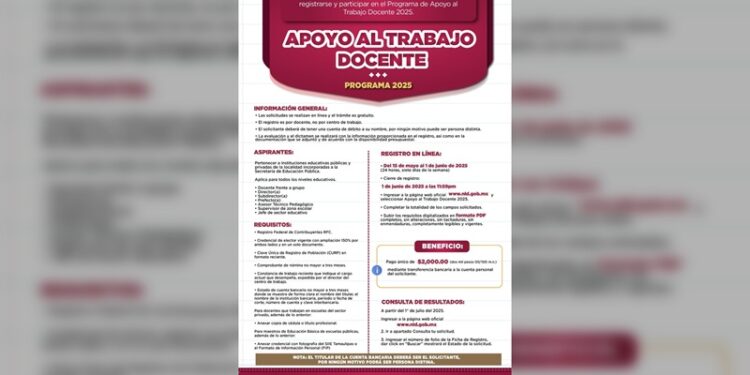 NLD mantiene abierto registro para programa de ‘Apoyo al Trabajo Docente’