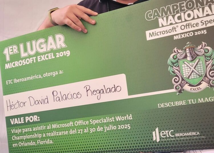 Obtiene alumno del CONALEP pase al Campeonato Mundial Microsoft Office Specialist
