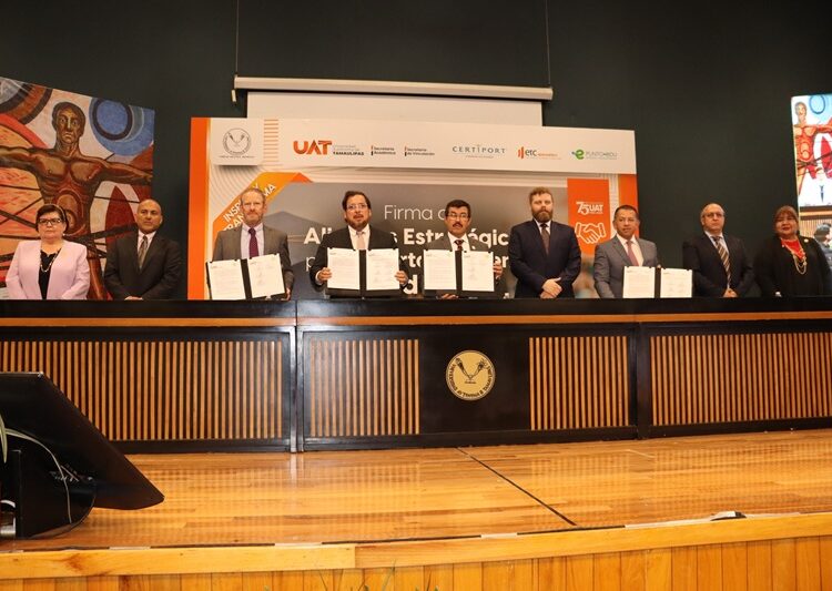Rector de la UAT formaliza alianzas para impulsar certificaciones internacionales