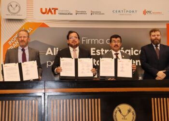 Rector de la UAT formaliza alianzas para impulsar certificaciones internacionales
