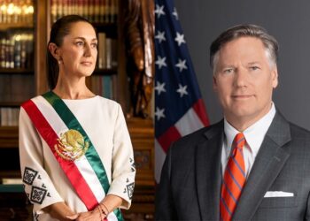 CSP se reúne con Landau, subsecretario de Estado de EU, en Palacio Nacional