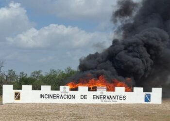 Incinera FGR más de una tonelada y media de drogas en Reynosa