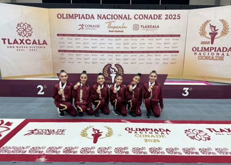 Presentación dorada de Gimnasia Rítmica de Tamaulipas en Olimpiada Nacional