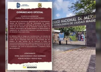 Tec Madero suspende labores ante amenaza de la tormenta tropical Barry