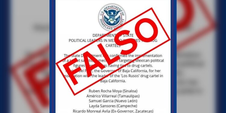 Embajada de EUA desmiente lista de políticos ligados con cárteles