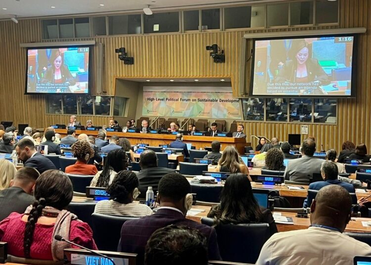 Carmen Lilia presenta modelo de saneamiento del agua en la ONU