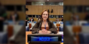 Carmen Lilia presenta modelo de saneamiento del agua en la ONU