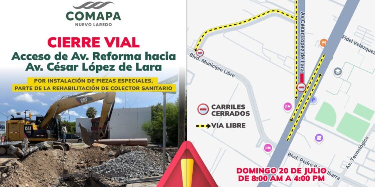 Por rehabilitación de colector, COMAPA cerrará la López de Lara