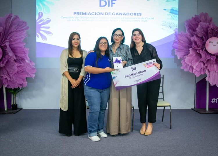 Premia DIF Tamaulipas a ganadores de concursos infantiles de dibujo y cartel