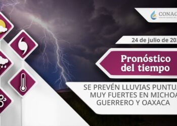 #PronósticodelTiempo para hoy Jueves 24 de julio de 2025