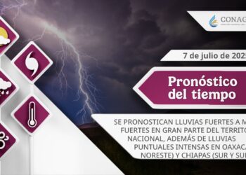 #PronósticodelTiempo para hoy Lunes 07 de julio de 2025