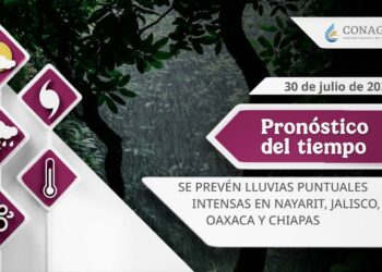 #PronósticodelTiempo para hoy Miércoles 30 de julio de 2025