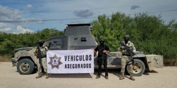 Aseguran en Reynosa “monstruo” blindado y fusil AK-47 tras enfrentamiento