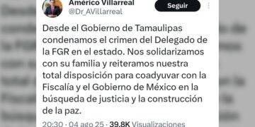Condena Américo asesinato del delegado de la FGR en Tamaulipas