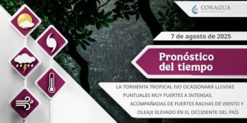 #PronósticodelTiempo para hoy Jueves 07 de agosto de 2025