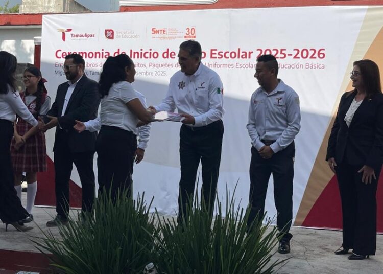 Inaugura titular de la SSPT ciclo escolar 2025-2026 en Miguel Alemán