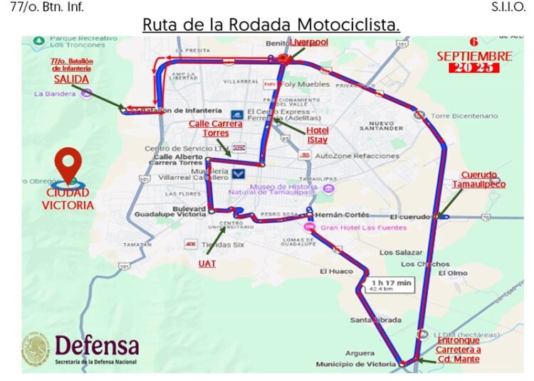 Invita SEDENA a Tercera Rodada Motociclista en Victoria