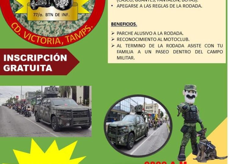 Invita SEDENA a Tercera Rodada Motociclista en Victoria