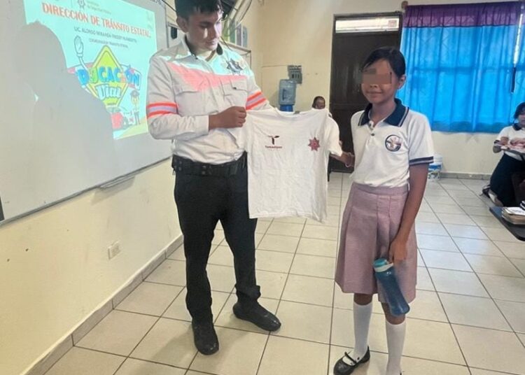 Concientiza Tránsito estatal a niños y niñas victorenses sobre seguridad vial