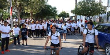 Participan docentes y estudiantes en “Rodada y Carrera por la Paz y contra las Adicciones”