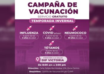 DIF Victoria invita a la ciudadanía a su Campaña de Vacunación Gratuita por temporada invernal