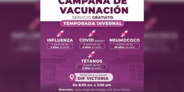 DIF Victoria invita a la ciudadanía a su Campaña de Vacunación Gratuita por temporada invernal
