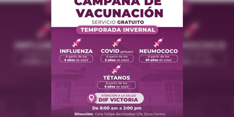 DIF Victoria invita a la ciudadanía a su Campaña de Vacunación Gratuita por temporada invernal