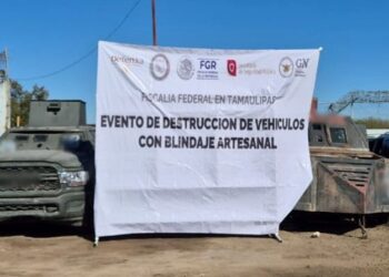 Destruye FGR 22 vehículos “monstruo” usados por grupos criminales en Tamaulipas