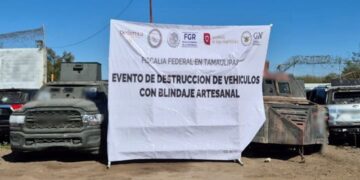 Destruye FGR 22 vehículos “monstruo” usados por grupos criminales en Tamaulipas