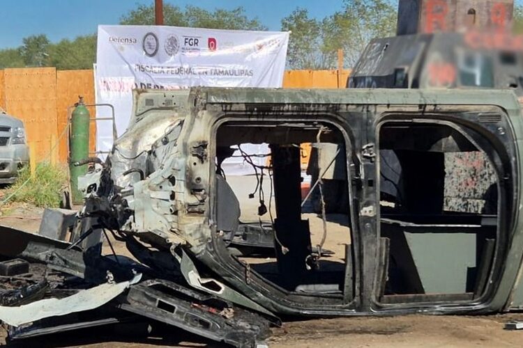 Destruye FGR 22 vehículos “monstruo” usados por grupos criminales en Tamaulipas