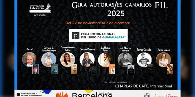 8 autoras/es canarias, participarán en la ‘FIL de Guadalajara’