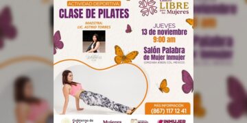 Invitan a mujeres de NLD a clase de pilares como parte de la ‘Cartelera Naranja’ de INMUJER