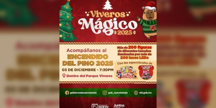 NLD invita a la gran inauguración del “Viveros Mágico 2025” y al “Encendido del Pino Navideño”