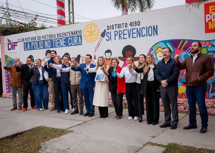 DIF Victoria y Club Rotario Ciudad Victoria Bicentenario presentaron el mural “End Polio Now”