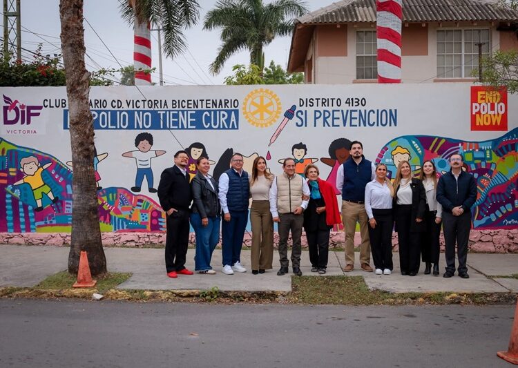 DIF Victoria y Club Rotario Ciudad Victoria Bicentenario presentaron el mural “End Polio Now”