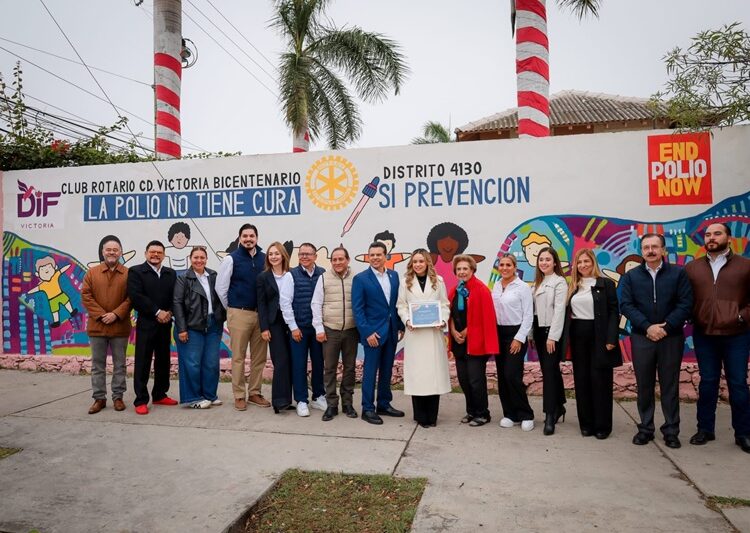 DIF Victoria y Club Rotario Ciudad Victoria Bicentenario presentaron el mural “End Polio Now”